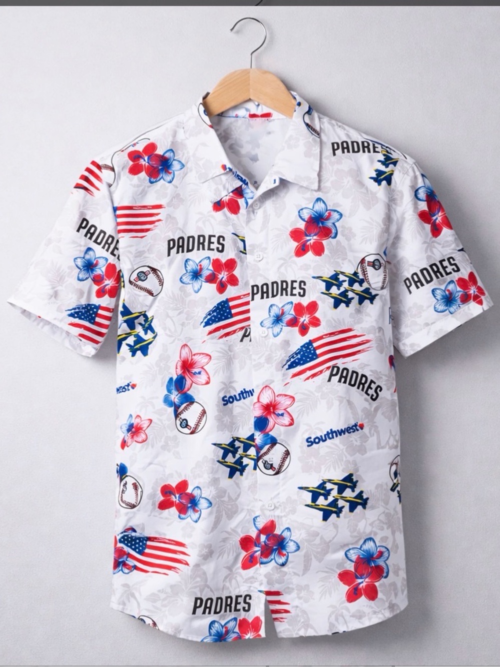 2026 San Diego Padres Patriotic Aloha Shirt